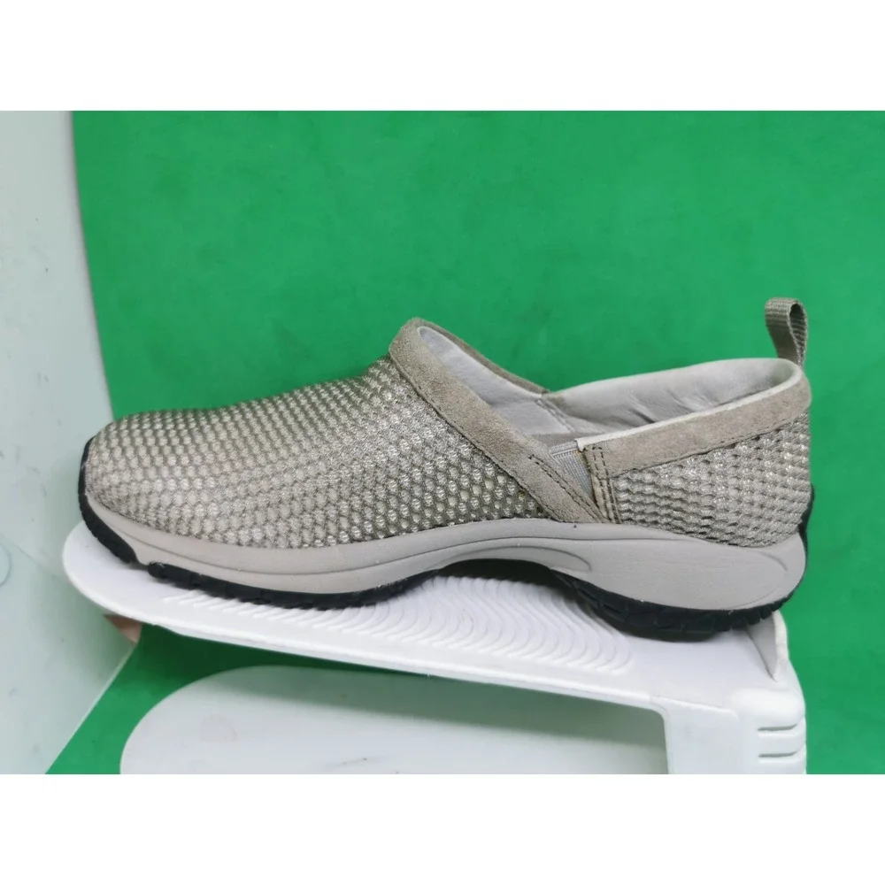 MERRELL GRAY/BEIGE MESH MOC SLIDE SLIP ON CLOGS SHOES WOWENS SIZE 6.5